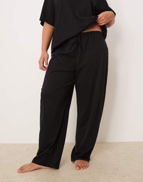 Pijama De Invierno Para Mujer Talla Grande - Conjunto De Algodón Térmico, Cuello En V, Estampado De Corazón, 2 Piezas