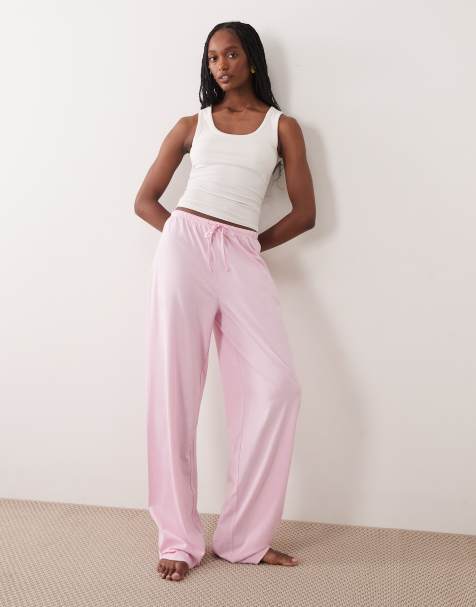 Pantalones de pijama rosa chicle de algodón Mix & Match de ASOS DESIGN Tall - view 1