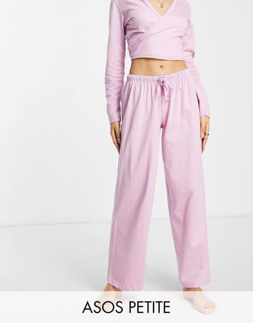 Pantalones de pijama rosas de algodón Mix & Match de ASOS DESIGN Petite - PINK
