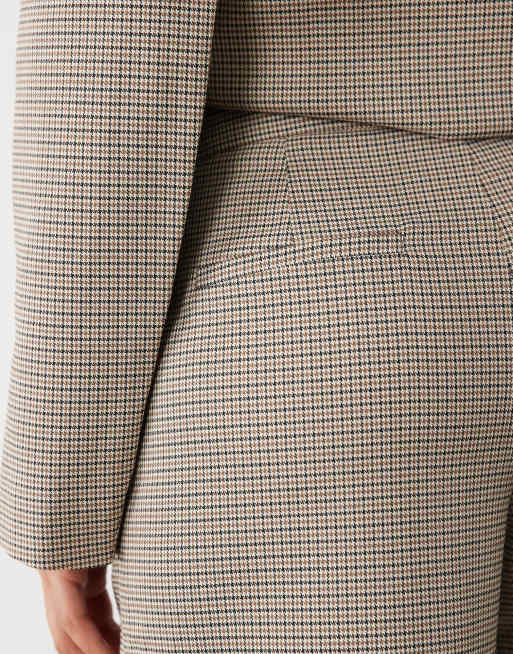 Pantalones de sastre a cuadros clásicos de pernera ancha extragrande con bajos ajustados exclusivos de Kaiia (parte de un conjunto), 4 de 5