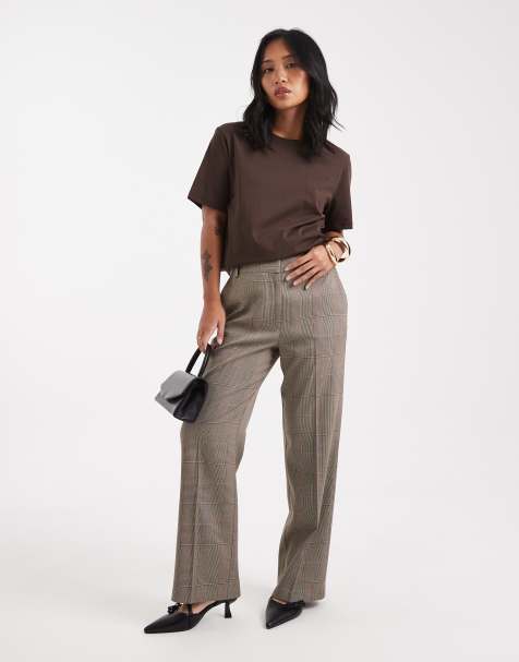 Pantalones de sastre a cuadros de pernera recta slim de ASOS DESIGN Petite - view 1
