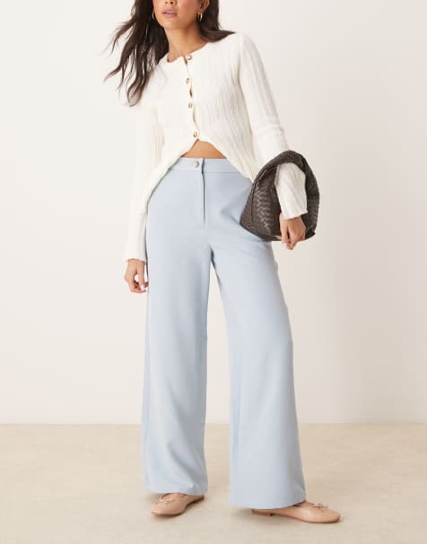 Pantalones de sastre azul claro de pernera recta holgada de ASOS DESIGN - view 1