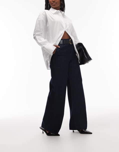 Pantalones de sastre azul marino con pinzas delanteras de Mango - view 1