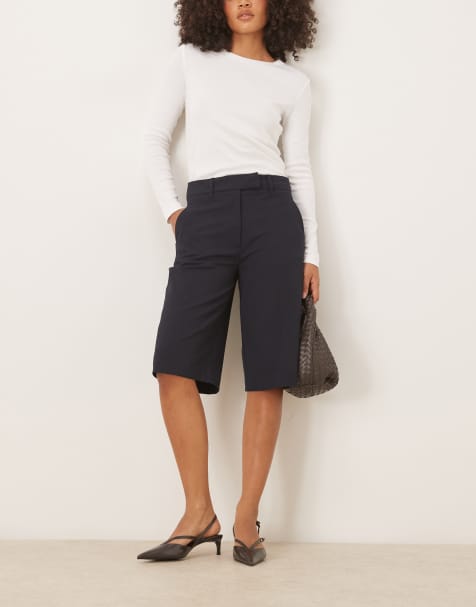 Pantalones de sastre azul marino de corte culotte depurado de ASOS DESIGN - view 1