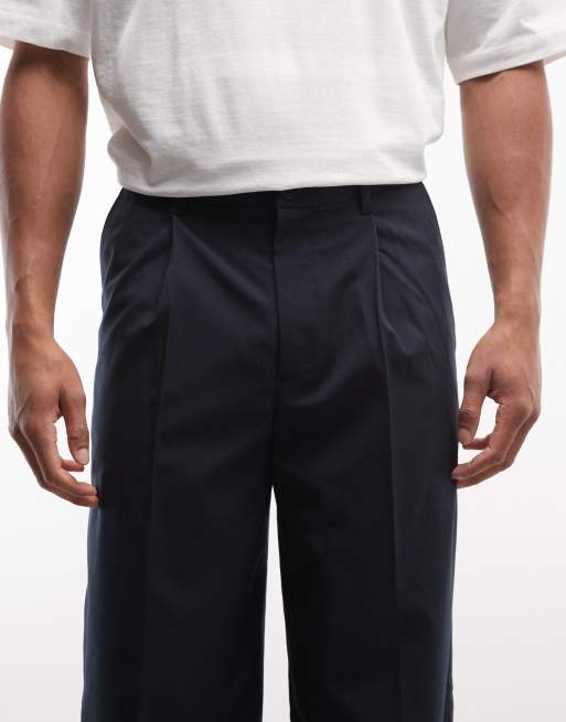 Pantalones de sastre azul marino de corte suelto de Weekday, 4 de 5