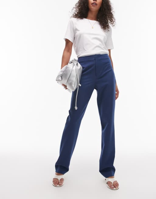 Pantalones de sastre azul marino de pernera slim de ASOS DESIGN (parte de un conjunto)