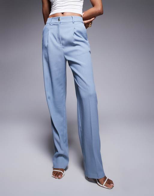 Pantalones de sastre azules de pernera ancha con botones dorados de ASOS DESIGN Tall, 5 de 5