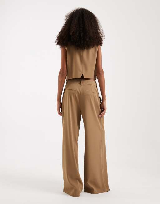 Pantalones de sastre beis de pernera ancha Mix & Match de Vero Moda (parte de un conjunto), 4 de 5
