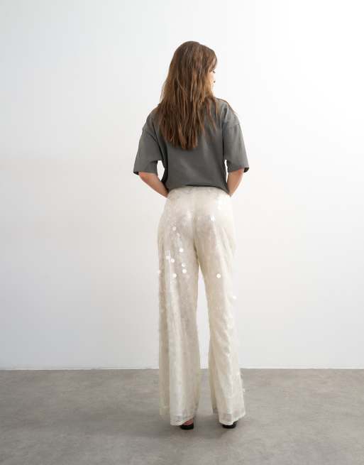 Pantalones de sastre blancos de lentejuelas de Topshop, 5 de 5