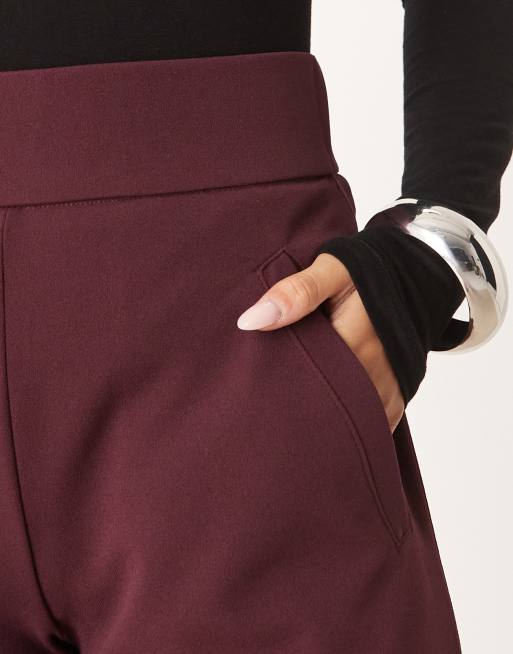 Pantalones de sastre burdeos de pernera ancha de JDY, 3 de 5