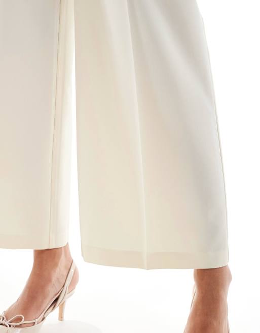 Pantalones de sastre color crema de corte culotte de ASOS DESIGN, 3 de 5