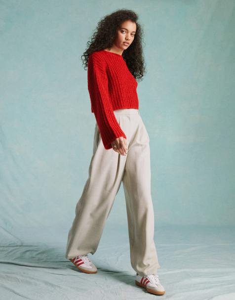 Pantalones de sastre color piedra de pernera ancha de Miss Selfridge - view 1