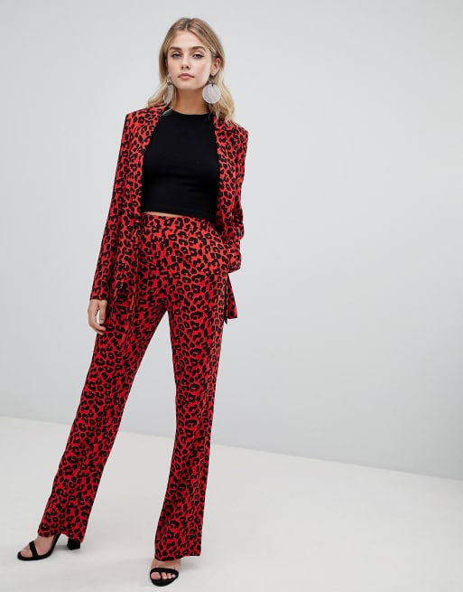 Pantalon leopardo rojo hot sale