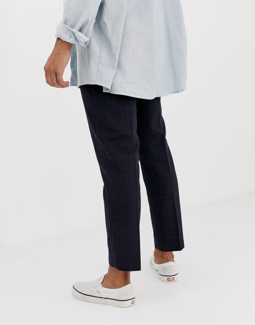 Pantalones de sastre en azul a cuadros de Weekday, 2 de 4