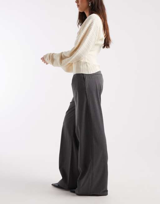 Pantalones de sastre gris carbón con cinturilla minimalista de ASOS DESIGN, 4 de 5