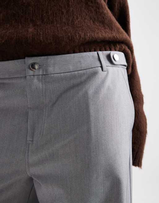 Pantalones de sastre gris carbón holgados de talle bajo de COLLUSION Plus, 3 de 5