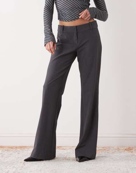 Pantalones de sastre gris oscuro jaspeado de pernera acampanada de Weekday - view 1