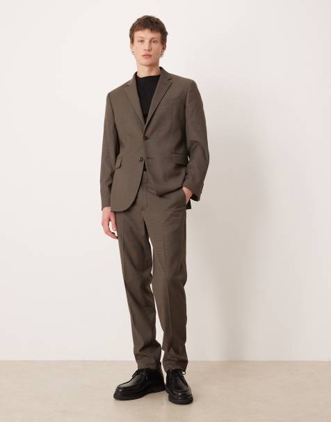 Pantalones de sastre marrones a cuadros de corte slim Milan de Mango (parte de un conjunto) - view 1