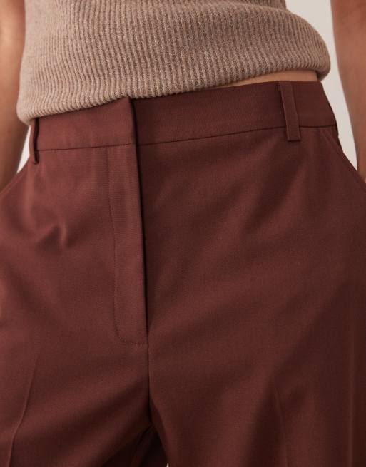 Pantalones de sastre marrones de corte recto slim de ASOS DESIGN, 4 de 5