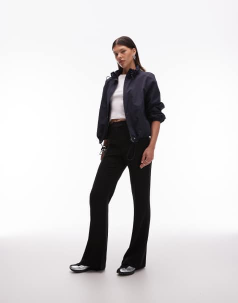 Pantalones de sastre negros ajustados de corte pitillo acampanado de ASOS DESIGN - view 1