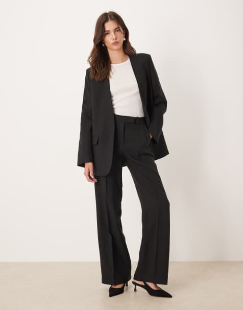 Pantalones de sastre negros de corte recto con pinzas delanteras de la colección cápsula de Mango (parte de un conjunto) - view 1