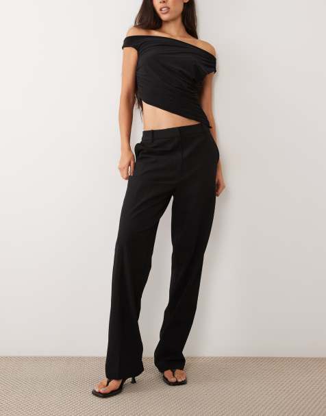 Pantalones de sastre negros de corte recto slim de ASOS DESIGN - view 1