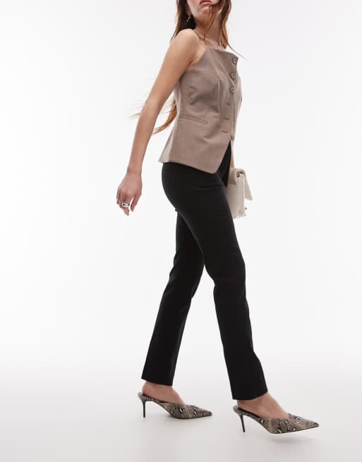 Pantalones de sastre negros de corte slim de Mango