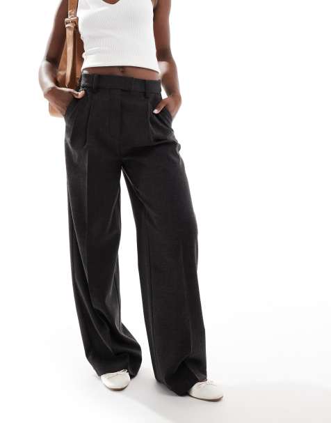 Pantalones de sastre negros de pernera ancha con detalle de estilo militar de ASOS DESIGN - view 1