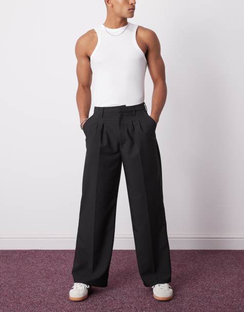 Pantalones de sastre negros de pernera ancha holgada de COLLUSION - view 1