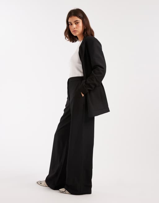 Pantalones de sastre negros de pernera recta holgada de ASOS DESIGN, 2 de 5