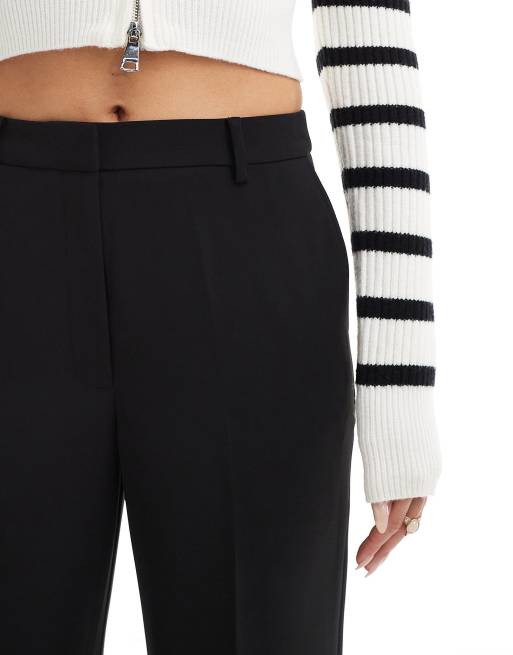 Pantalones de sastre negros de pernera recta y talle alto de ASOS DESIGN , 3 de 5