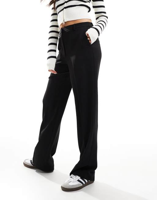 Pantalones de sastre negros de pernera recta y talle alto de ASOS DESIGN , 5 de 5