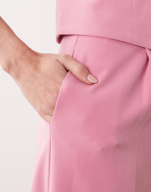 Pantalones de sastre rosa claro de talle alto de VILA (parte de un conjunto), 4 de 5