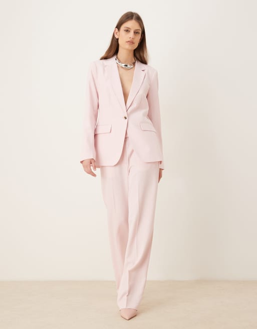 Pantalones de sastre rosa flor de cerezo de talle alto de VILA (parte de un conjunto), 2 de 5