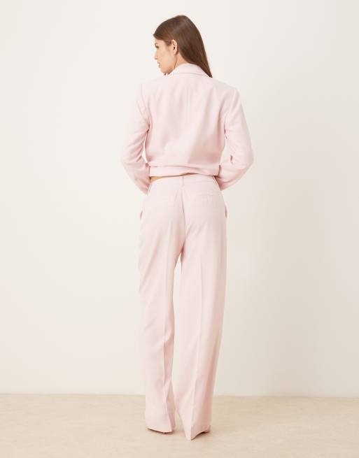 Pantalones de sastre rosa flor de cerezo de talle alto de VILA (parte de un conjunto), 4 de 5
