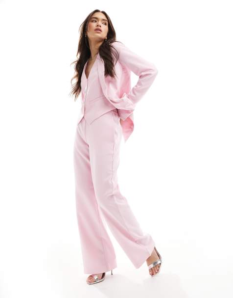 Pantalones de sastre rosa rosado de corte sartorial y pernera ancha Mix & Match de Pieces - view 1