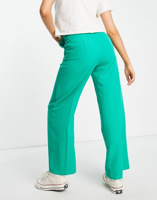 Pantalones de sastre verde luminoso de pernera ancha de New Look, 2 de 4