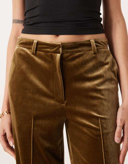 Pantalones de sastre verde oliva de corte recto slim de terciopelo de ASOS DESIGN Tall, 3 de 5