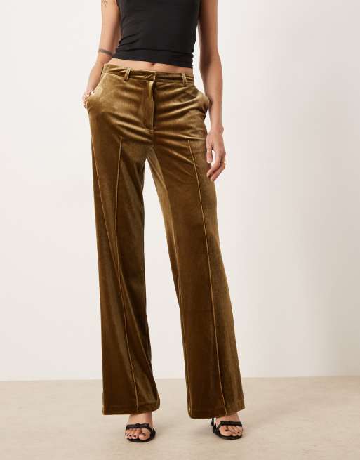 Pantalones de sastre verde oliva de corte recto slim de terciopelo de ASOS DESIGN Tall, 4 de 5
