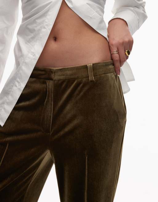 Pantalones de sastre verde oliva de corte recto slim de terciopelo de ASOS DESIGN, 4 de 5