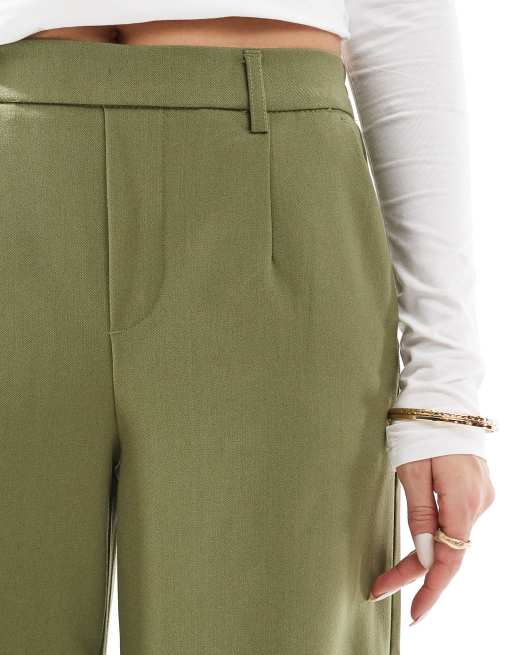 Pantalones de sastre verde oliva de pernera ancha de Object, 5 de 5
