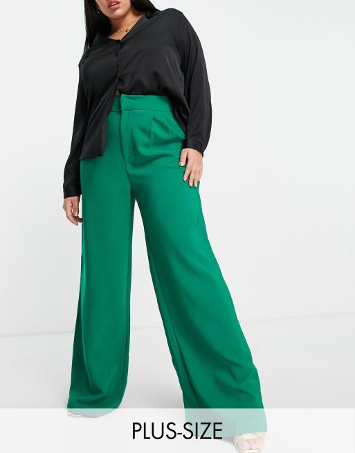 Pantalones de sastre verdes de In The Style Plus x Anastasia Kingsnorth (parte de un conjunto)