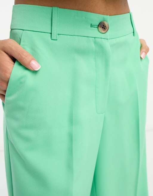 Pantalones de sastre verdes de pernera ancha de Vero Moda (parte de un conjunto) , 3 de 4