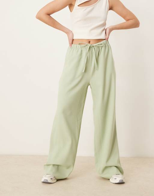 Pantalones de sastre verdes sin cierres de tejido efecto lino de ASOS DESIGN, 5 de 5