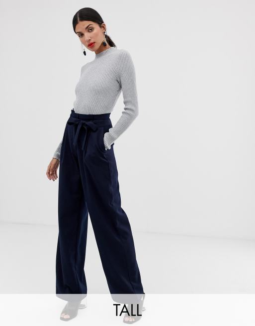 Pantalones de talle alto con lazada en la cintura de Vero Moda