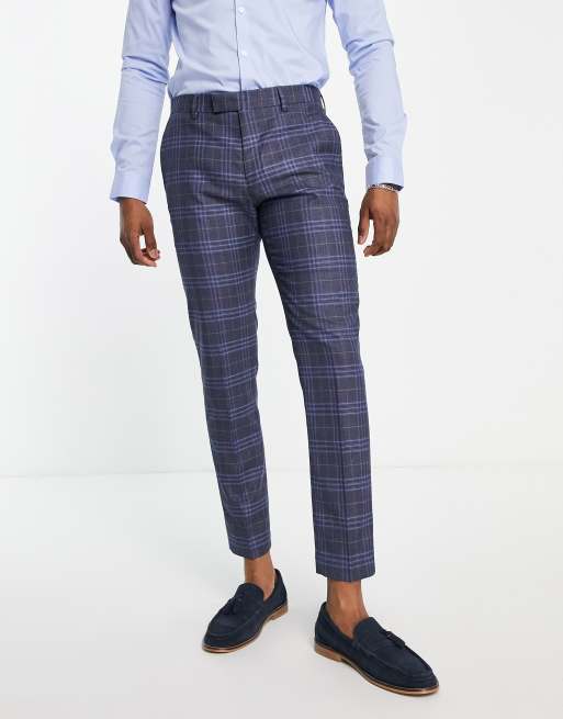 Pantalon de cuadros discount azul