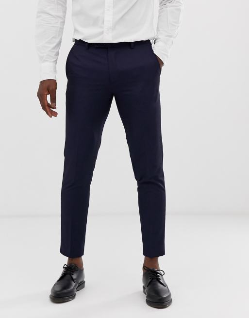 Traje ajustado con pantalones capri en azul marino de Moss London, 3 de 4