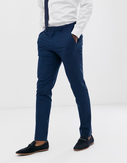 Pantalones de traje ajustados en azul petr leo de ASOS DESIGN