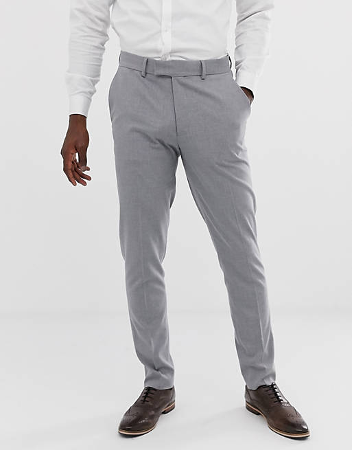 Pantalones de traje ajustados en gris medio de ASOS DESIGN