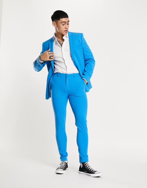 Traje Azul Eléctrico Liso para hombre 